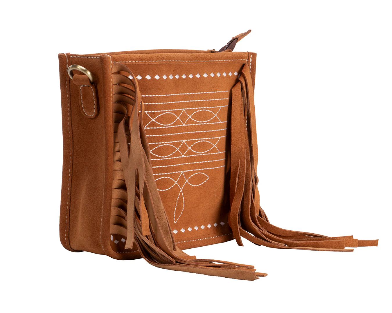 Fort Worth Suede Handbag with Fringe - Image 10