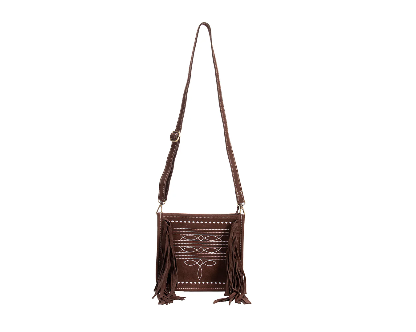 Fort Worth Suede Handbag with Fringe - Image 4