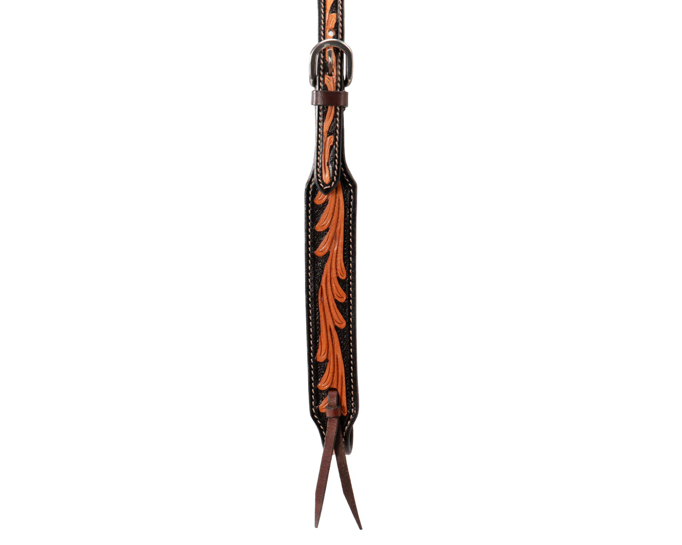 Fort Worth Tooled Leaf Headstall - Two Tone - Image 5