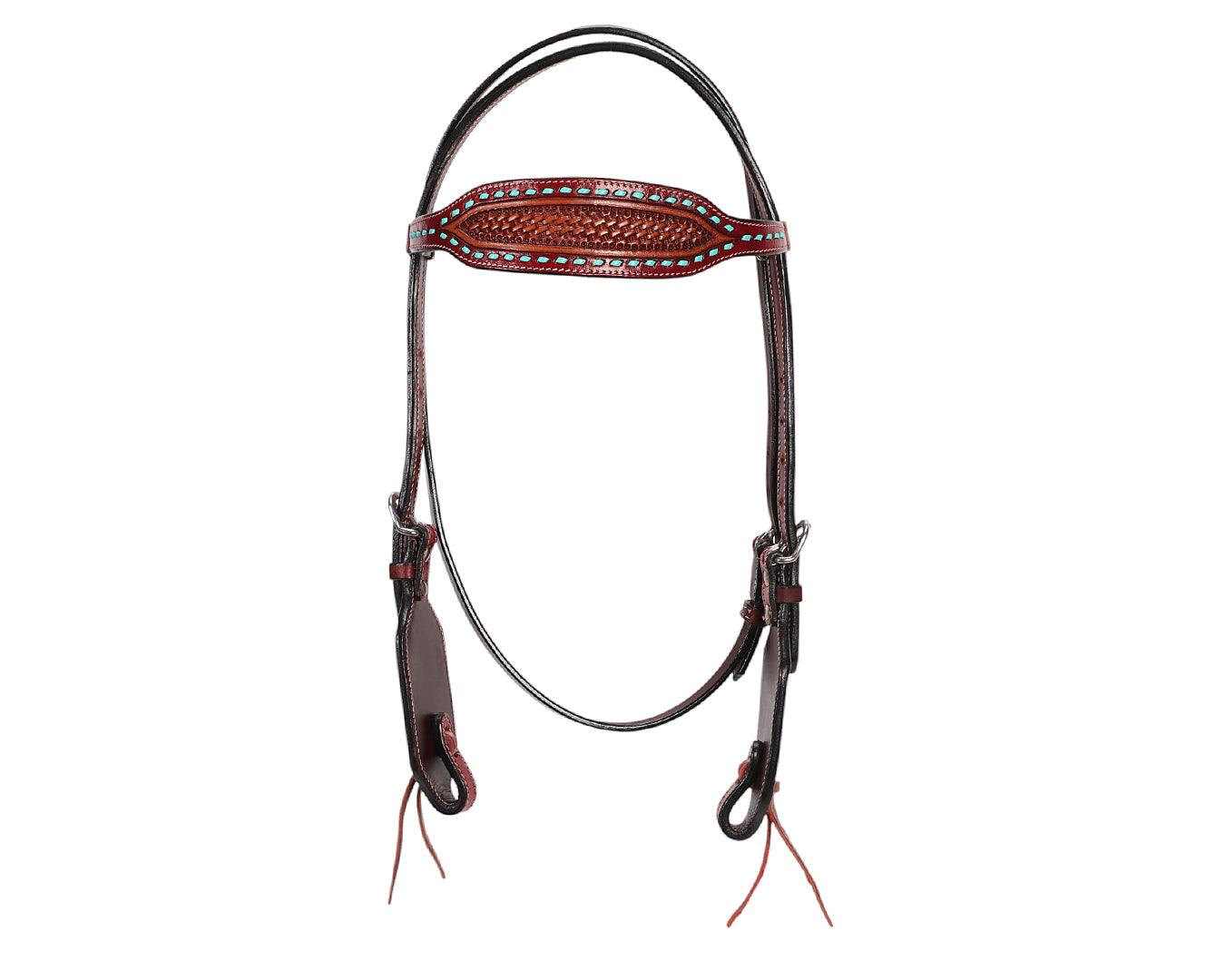 Fort Worth Turquoise Basket Headstall - Image 2