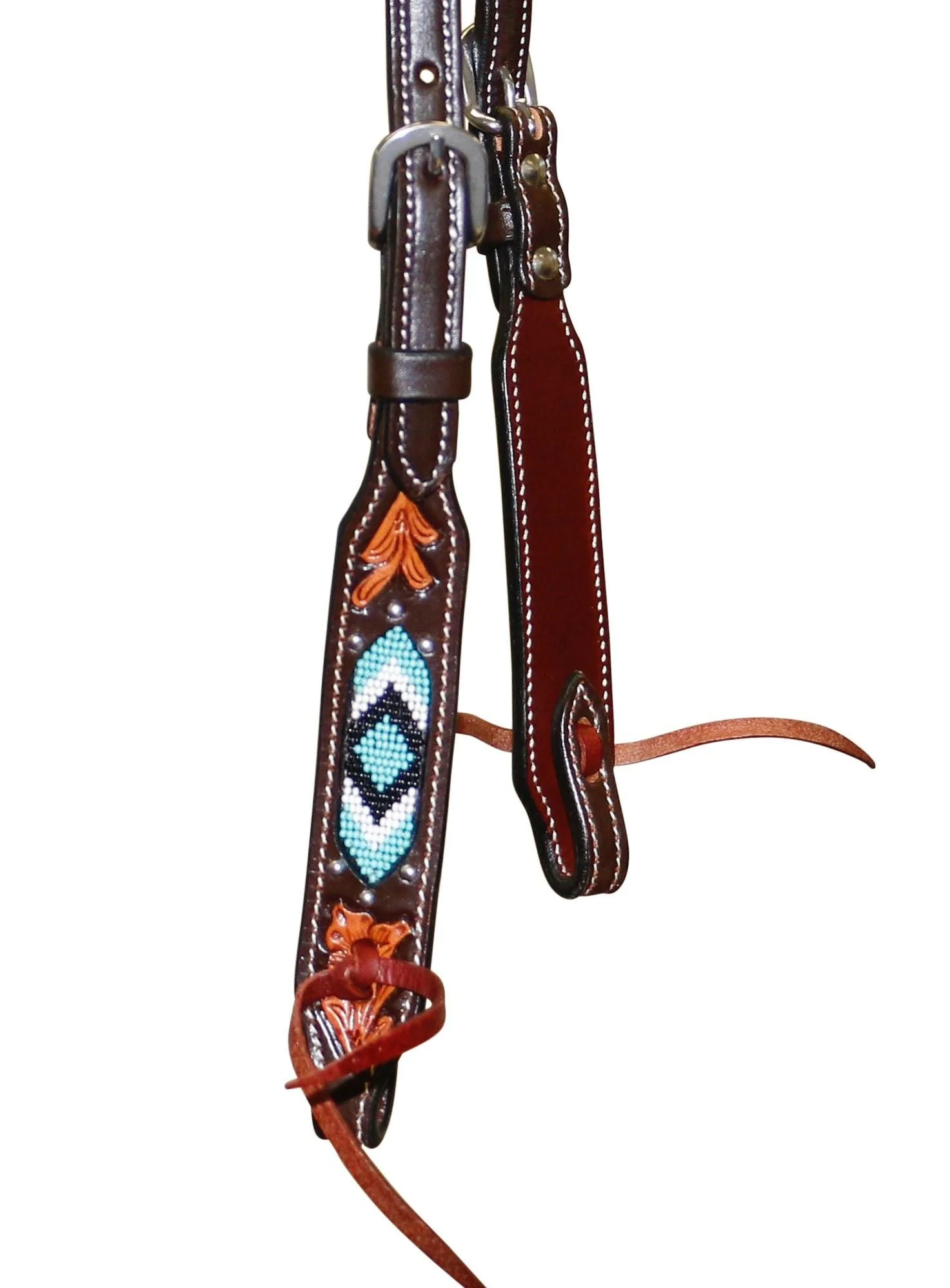 Fort Worth Turquoise Beaded One-Ear Headstall - Image 3