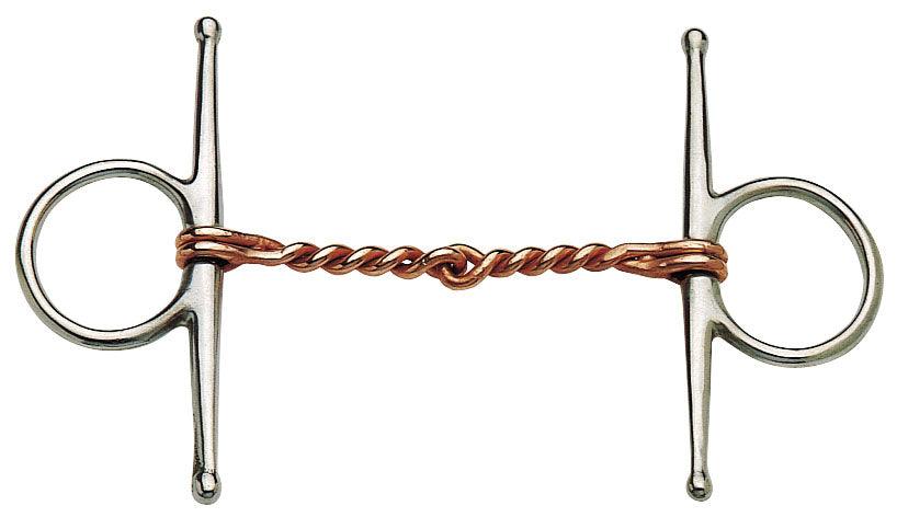 Full Cheek Snaffle Bit with Twisted Copper Wire Mouth