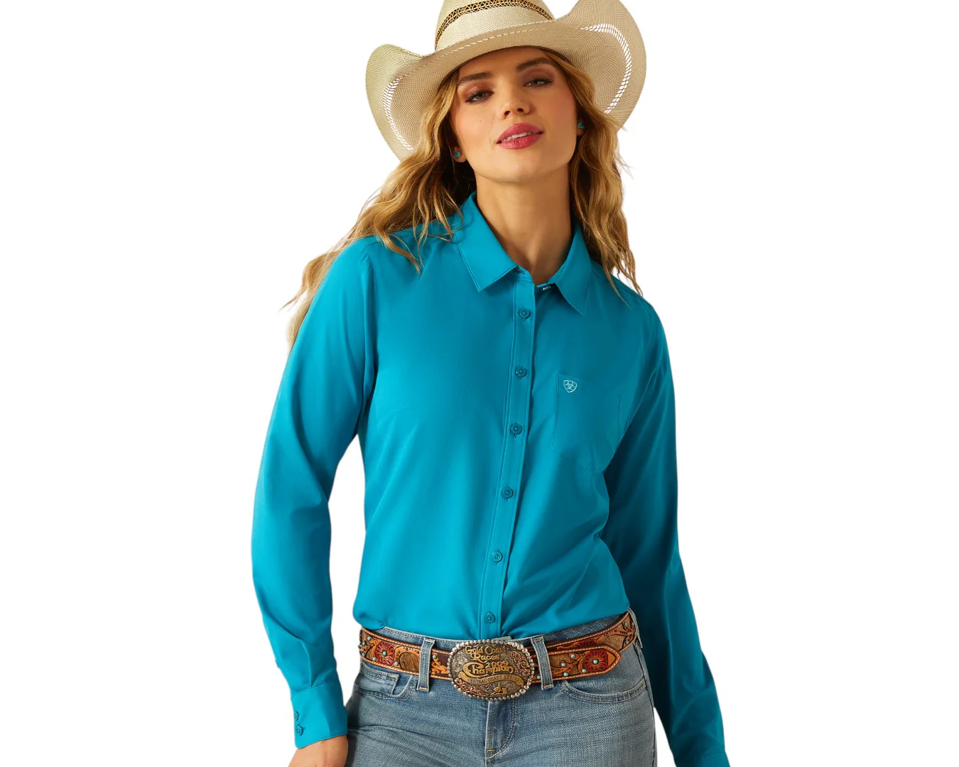 Ariat Women's Kirby Pro Shirt- Enamel Blue