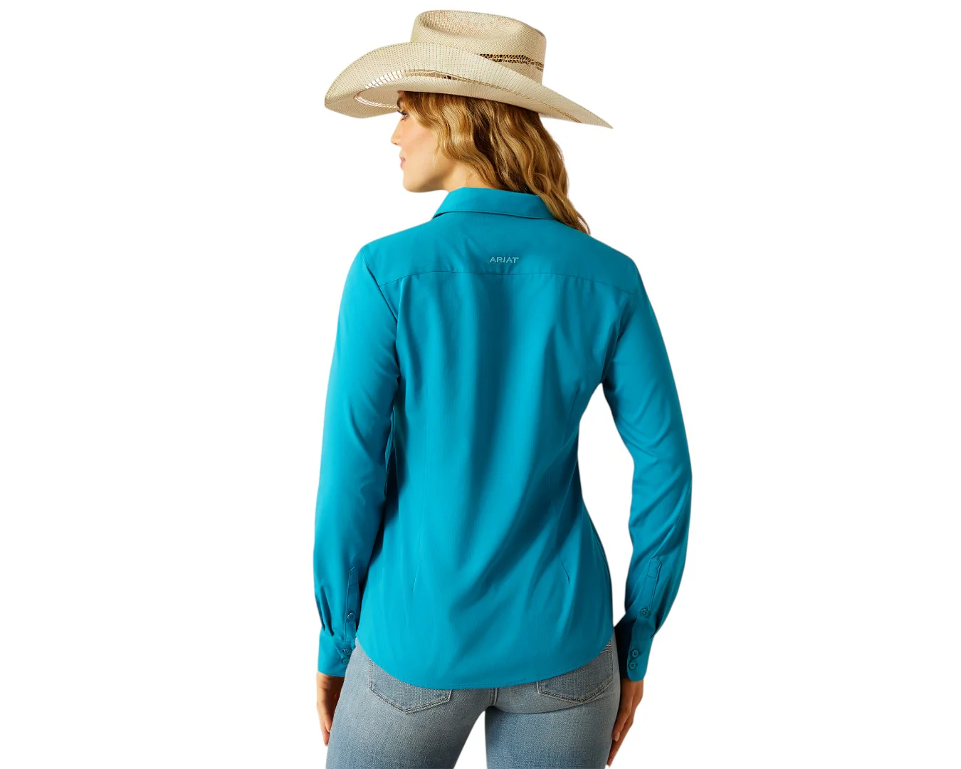 Ariat Women's Kirby Pro Shirt- Enamel Blue - Image 3
