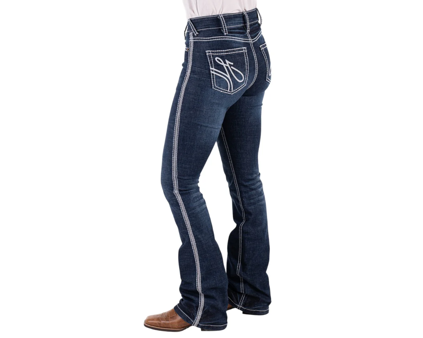Hitchley & Harrow Women's Ultra High-Rise Core Jeans - White Stitching - Image 5