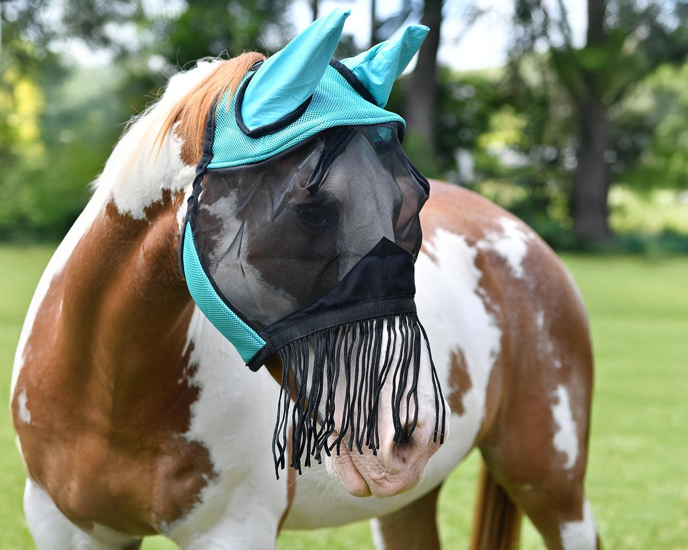 Horsemaster Fly Mask with Ears & Nose Fringe - Image 2