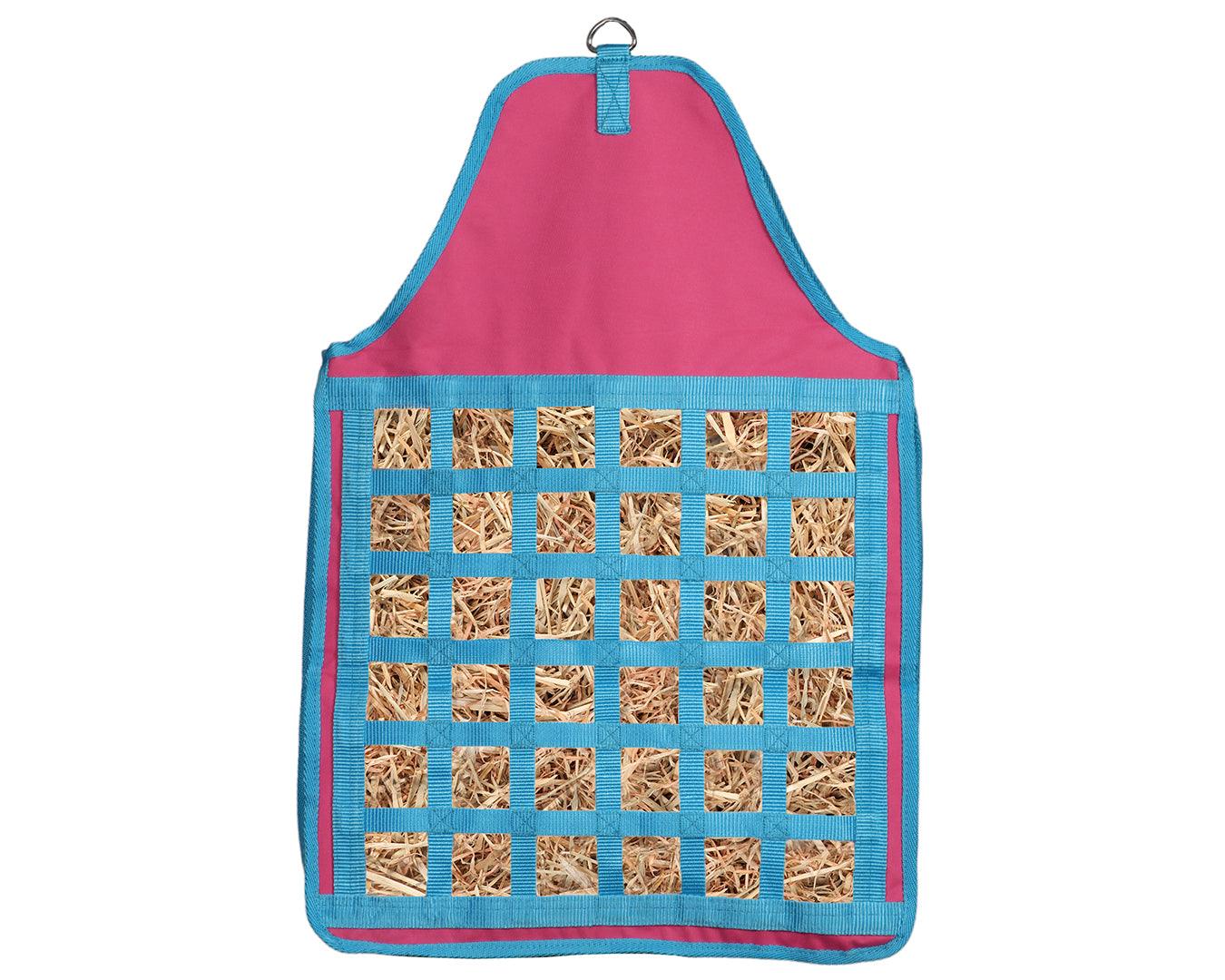 Horsemaster Heavy Duty Slow Feed Hay Bag - Blue/Pink