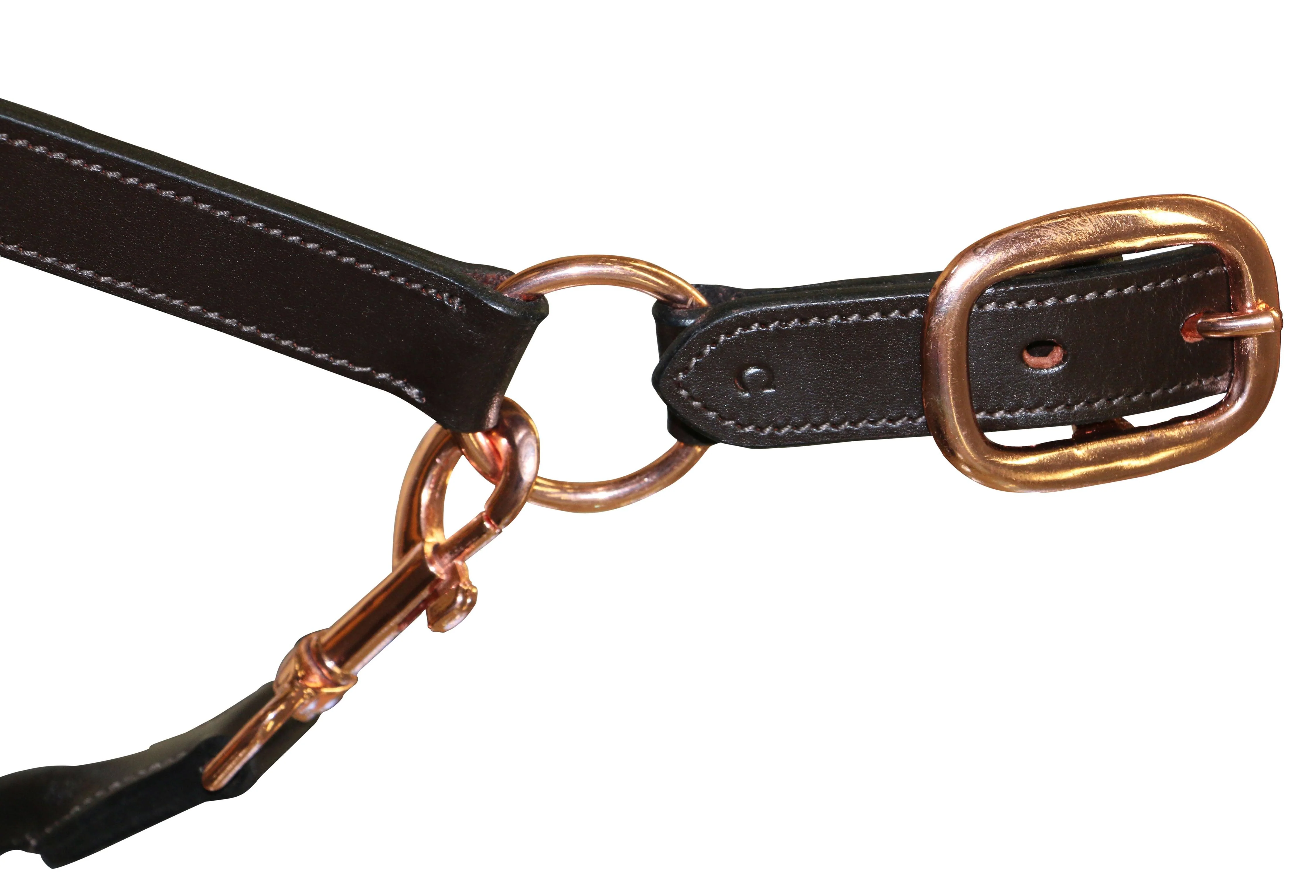 Jeremy & Lord Padded Leather Halter w/Rose Gold Fittings - Image 3