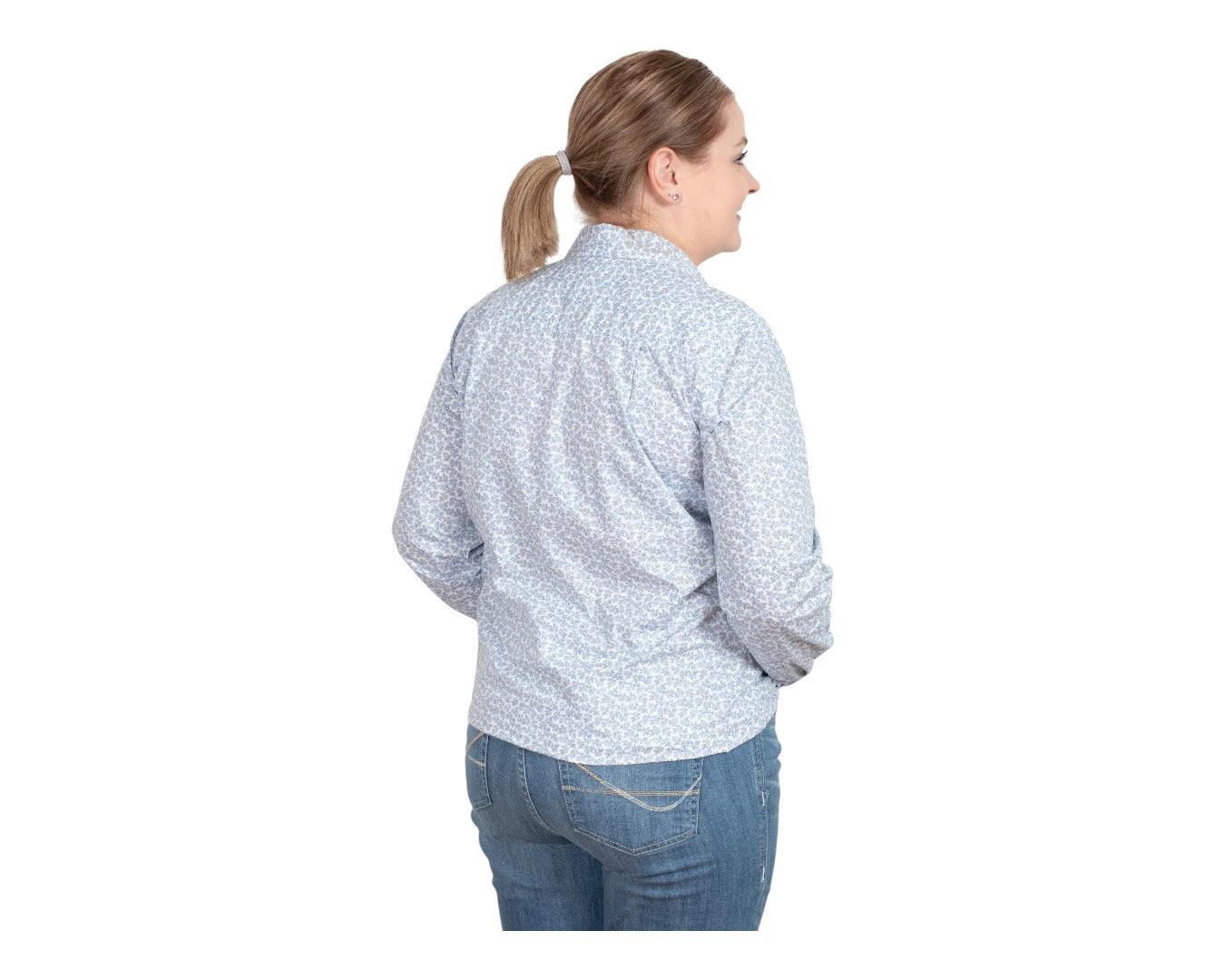 Just Country Womens Georgie Half Button Workshirt - White - Image 2