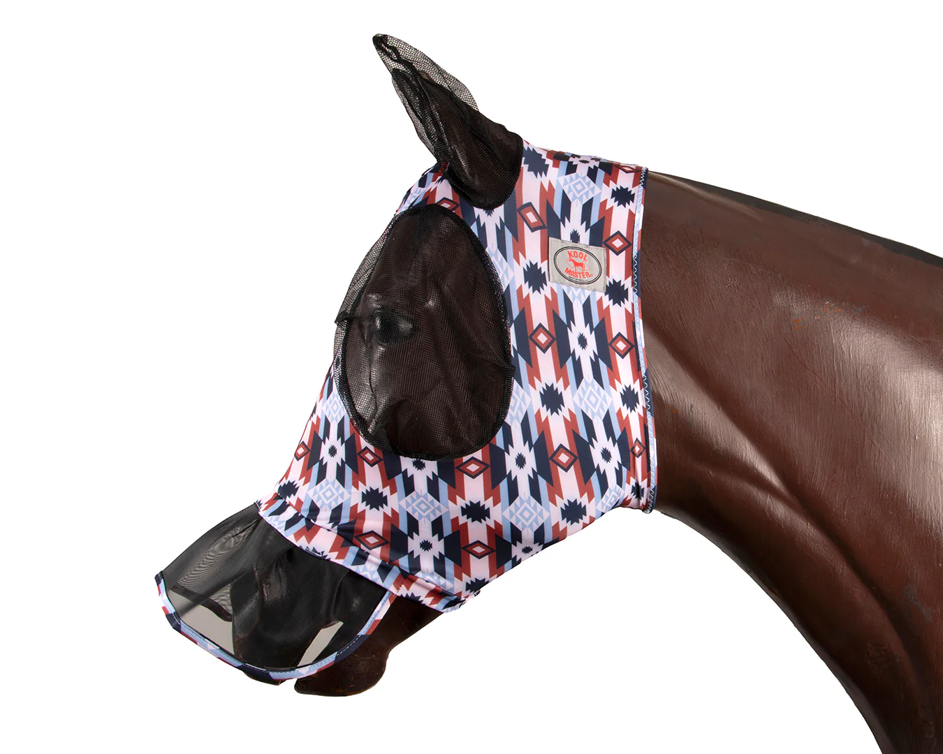 Kool Master Lycra Pull on Fly Mask with Skirt - Aztec - Image 4