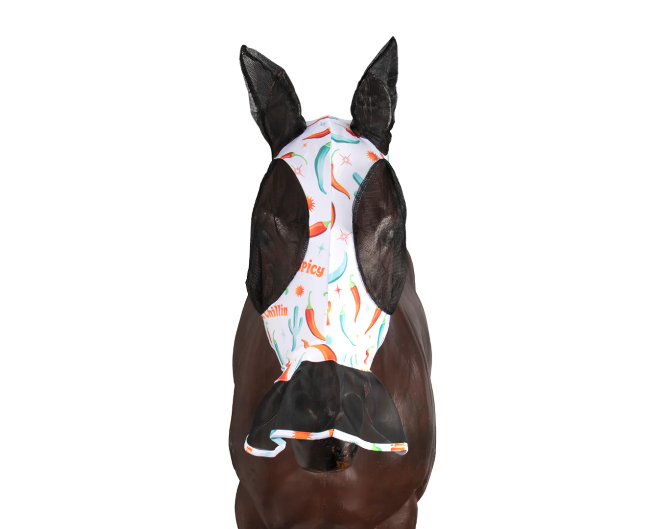 Kool Master Lycra Pull on Fly Mask with Skirt - Hot To Trot - Image 5