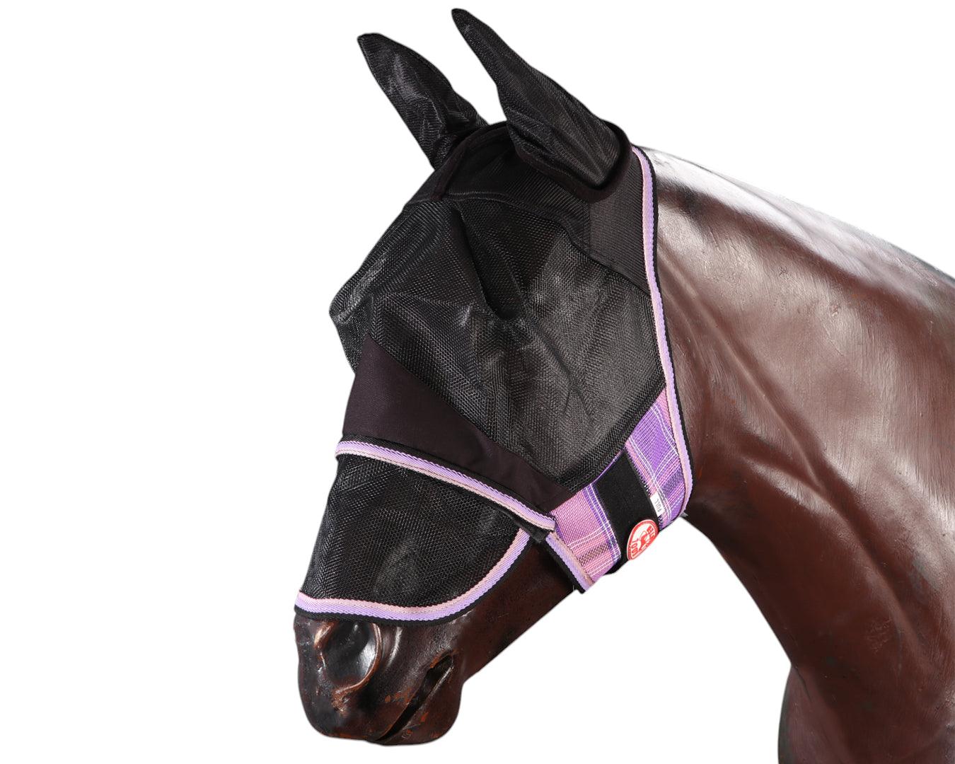 Kool Master PVC Shade Mesh Fly Mask - Pink & Purple