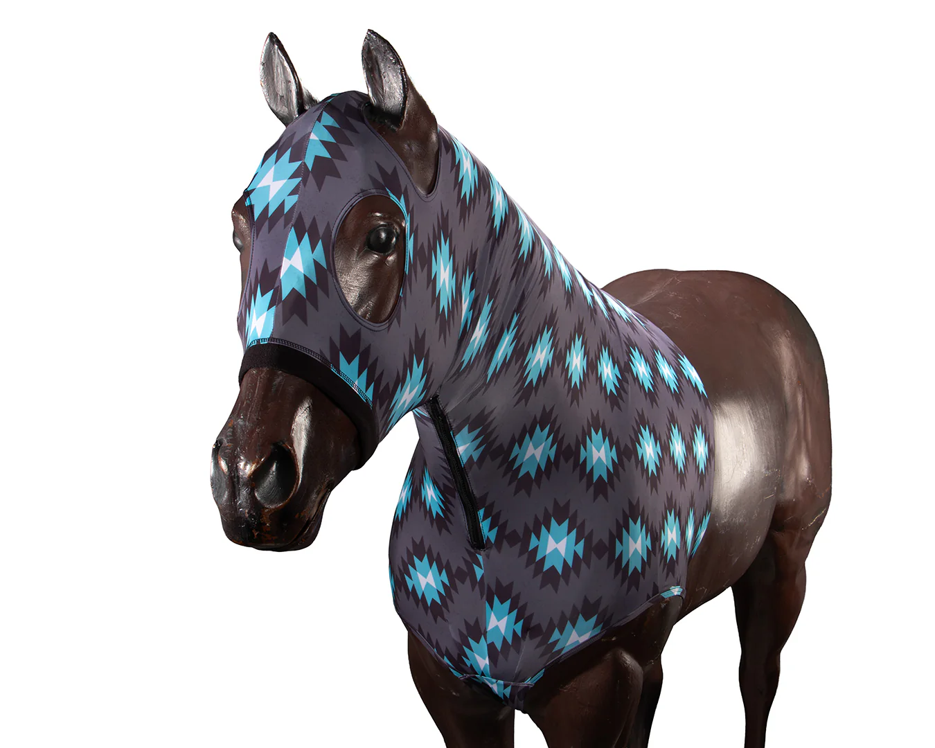 Kozy Lycra Slinky Hood - Aztec / Turquoise - Image 6