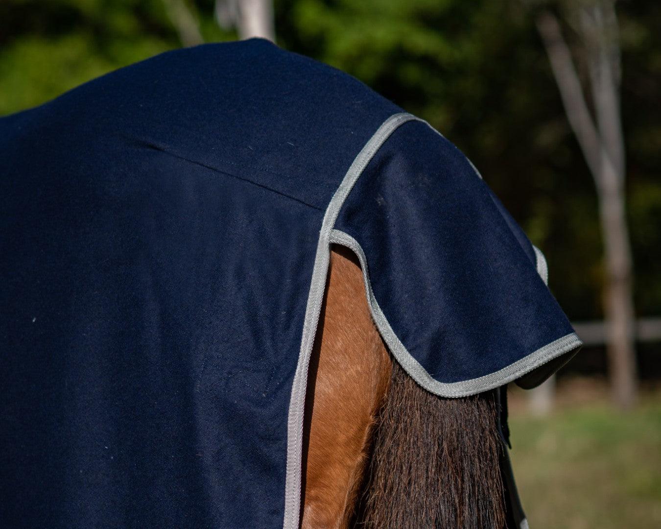 Kozy Wool Kersey Horse Rug - Navy - Image 4