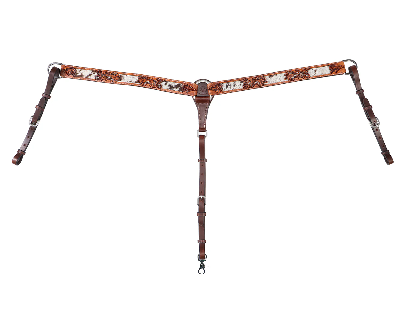 Fort Worth Longhorn Breastcollar- Cowhide Inlay
