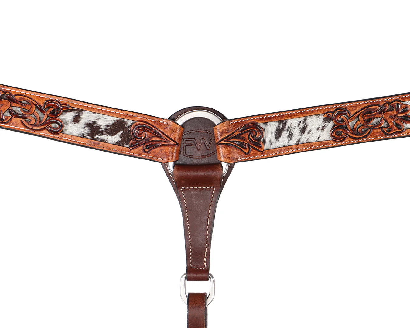 Fort Worth Longhorn Breastcollar- Cowhide Inlay - Image 2