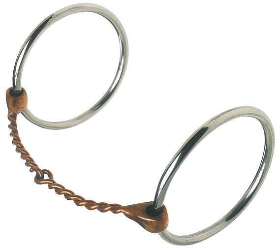STC Loose Ring Snaffle Bit with Twisted Thin Copper Wire Mouth