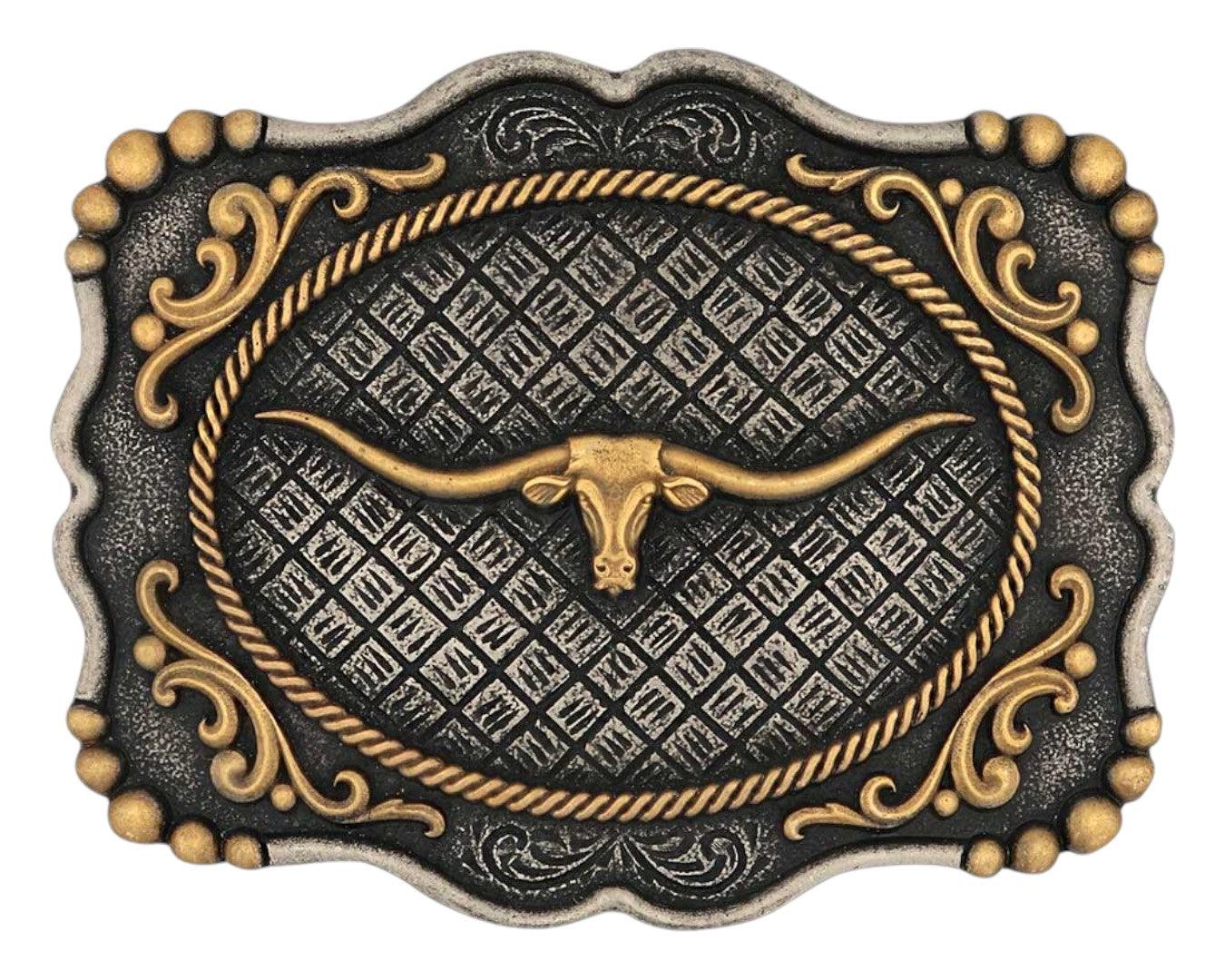 Montana Silversmiths Framed Longhorn Belt Buckle