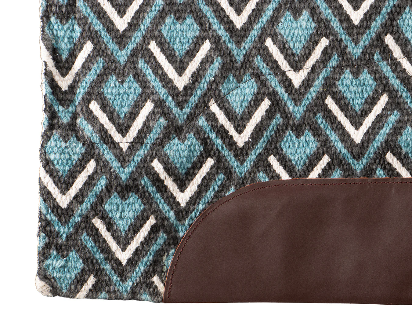 Navajo Fleece Lined Saddle Pad Arrow Turquoise - 33" x 36" - Image 3