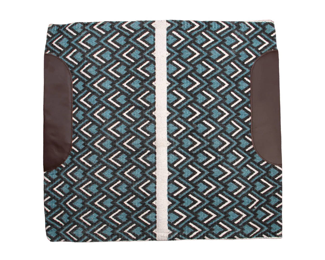 Navajo Fleece Lined Saddle Pad Arrow Turquoise - 33" x 36" - Image 5