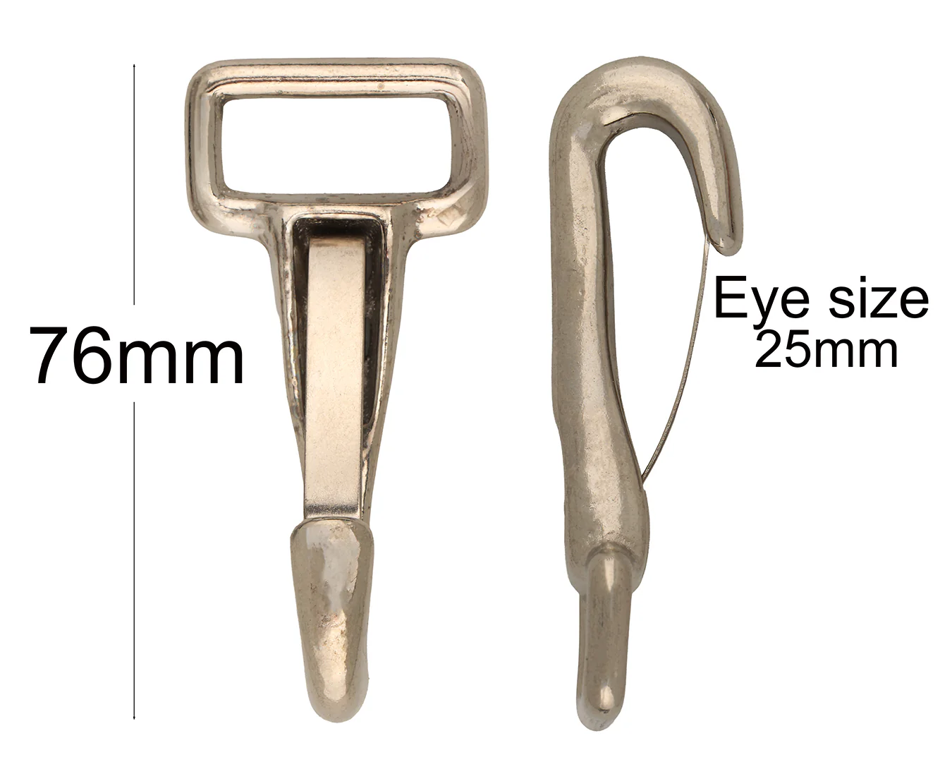 Nickel Plated Flat Rigid Eye Spring Snaphook - Image 3