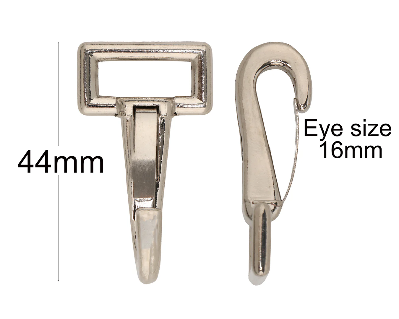 Nickel Plated Flat Rigid Eye Spring Snaphook - Image 4