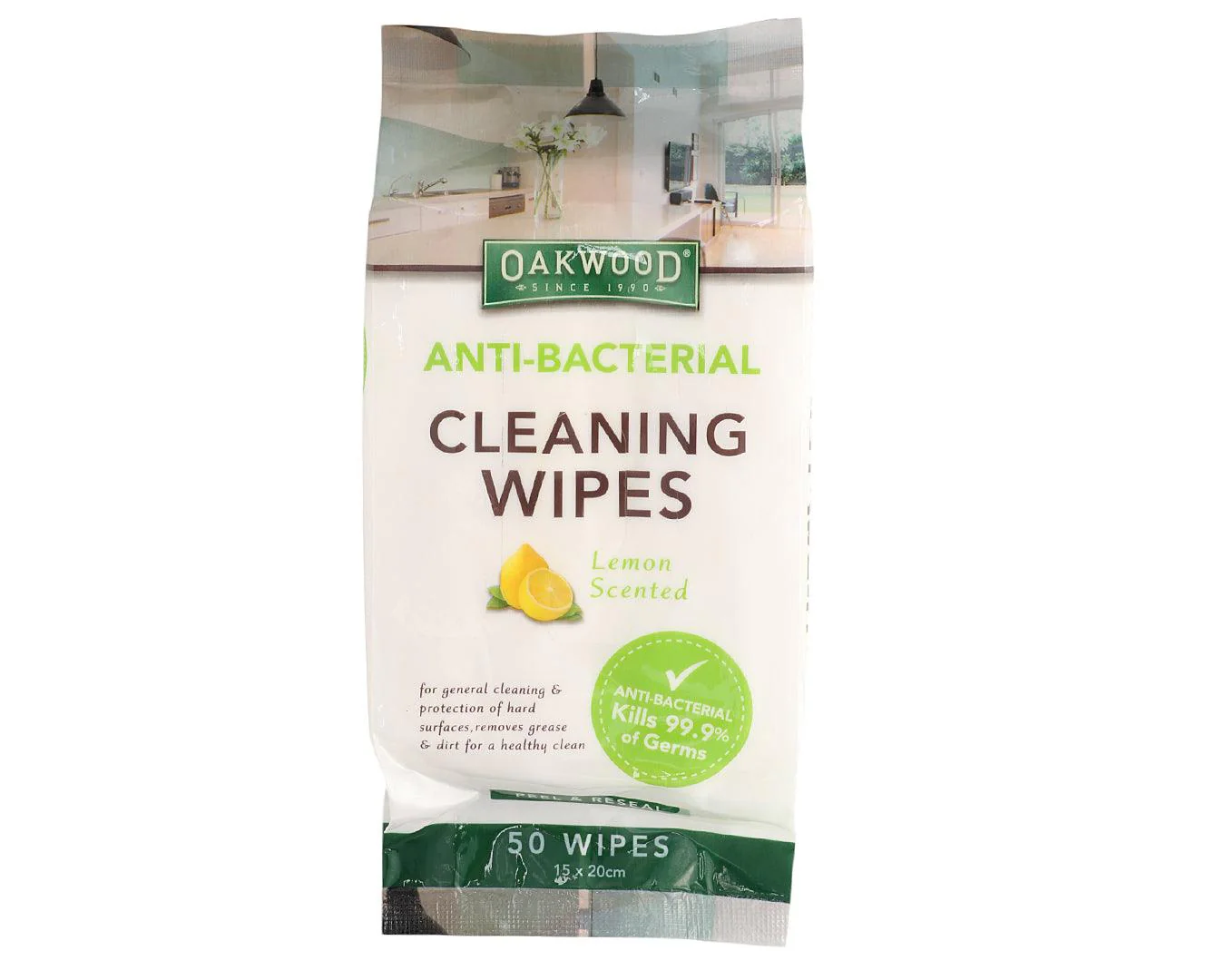 Oakwood Anti-Bacterial Wipes - 50 Pack