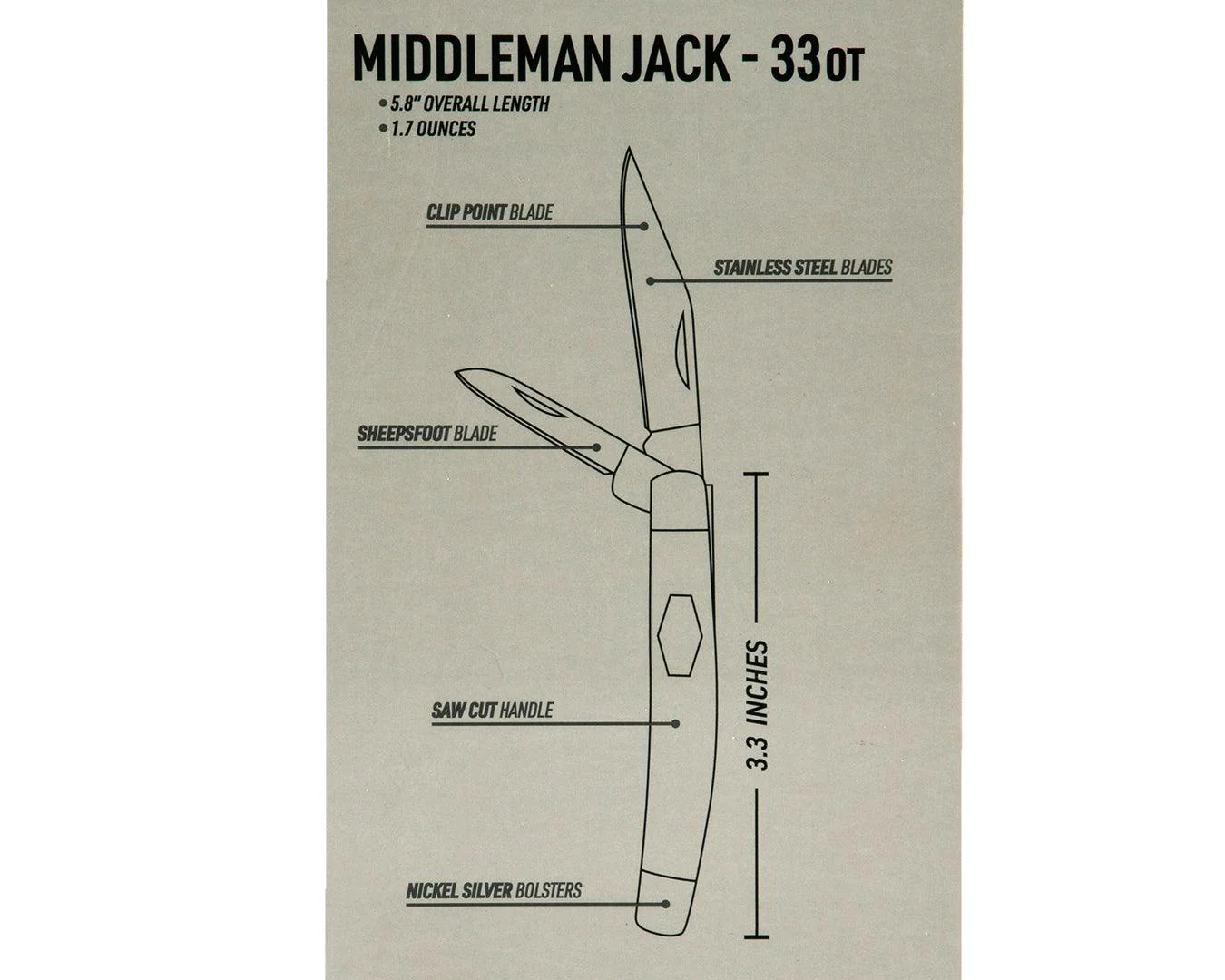 Old Timer 33-OT Middleman Jack Pocket Knife - Image 3