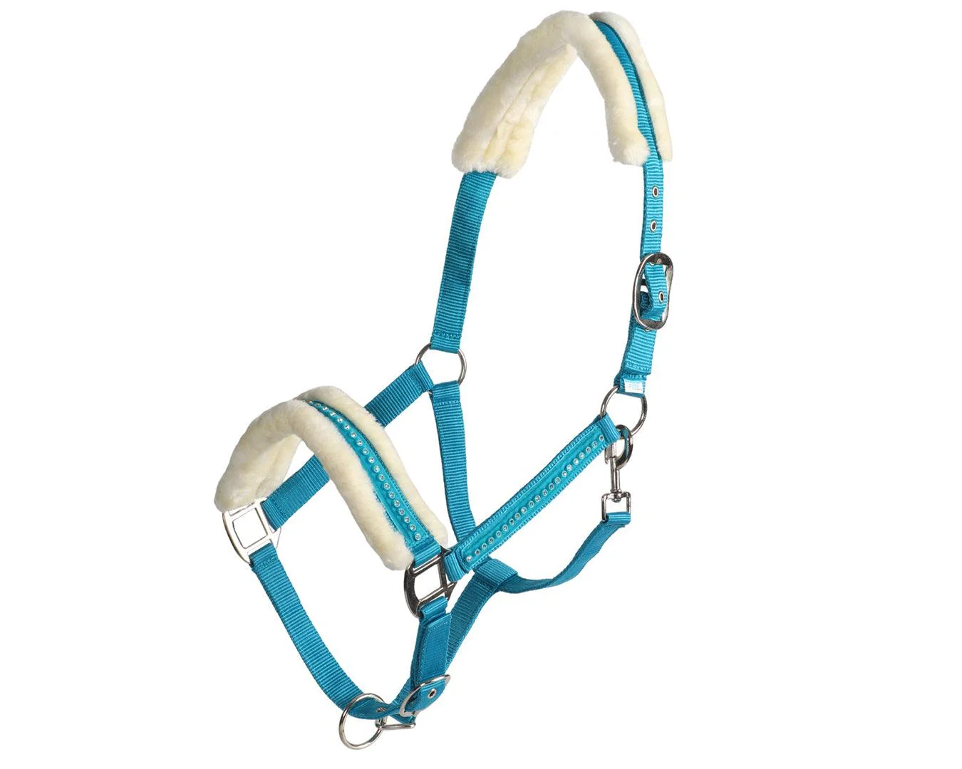 Rancher Crystal Velvet Mink Halter - Turquoise