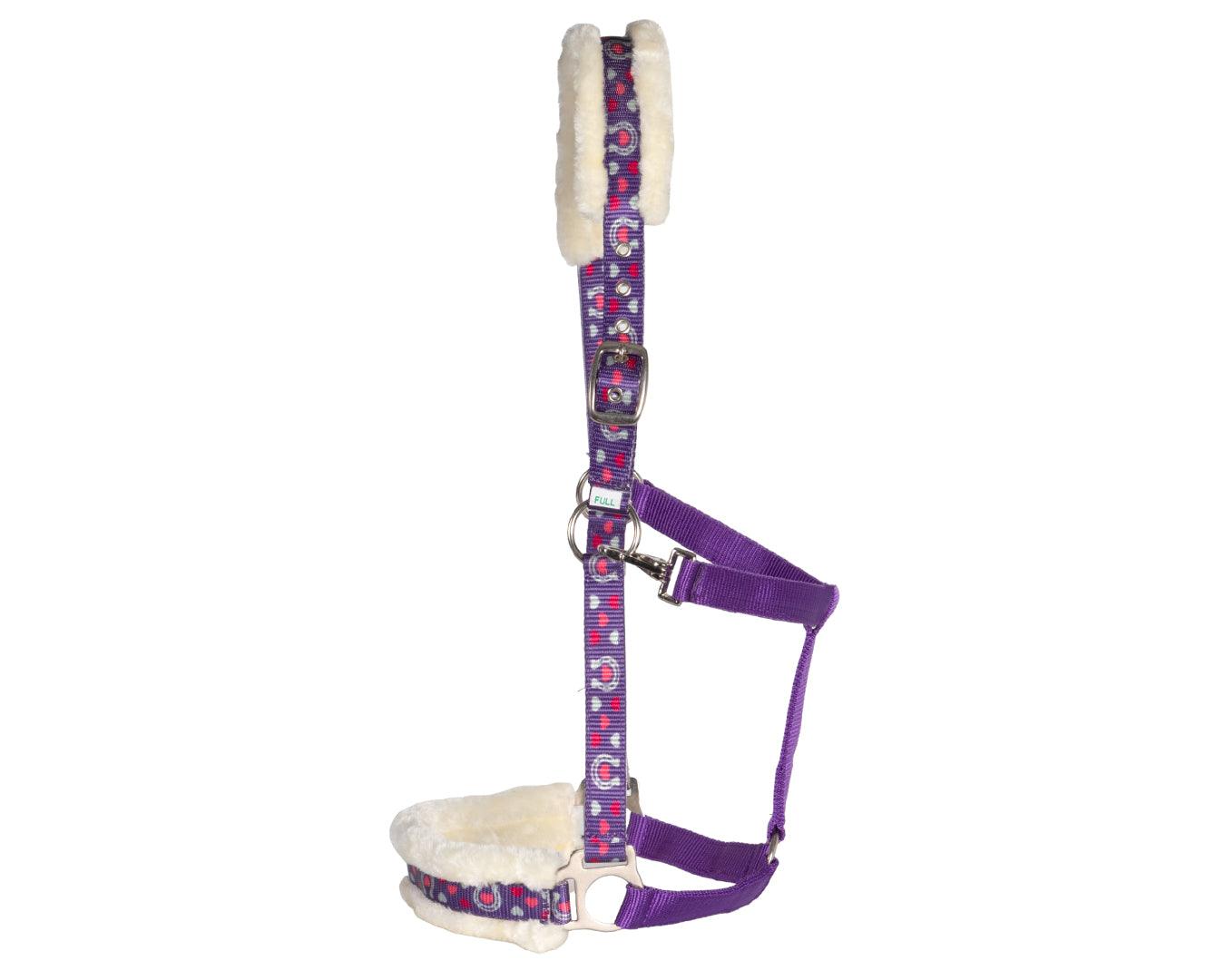 Rancher Fleece Halter - Horse Shoe & Hearts Print - Image 4