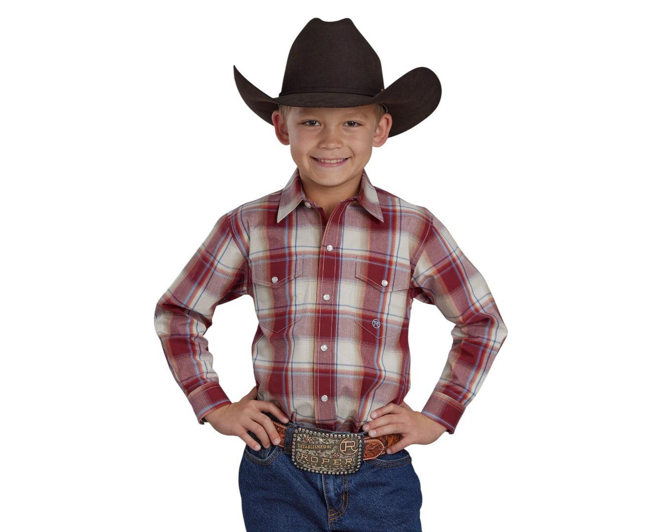 Roper Boys Amarillo Collection Plaid Shirt - Image 4