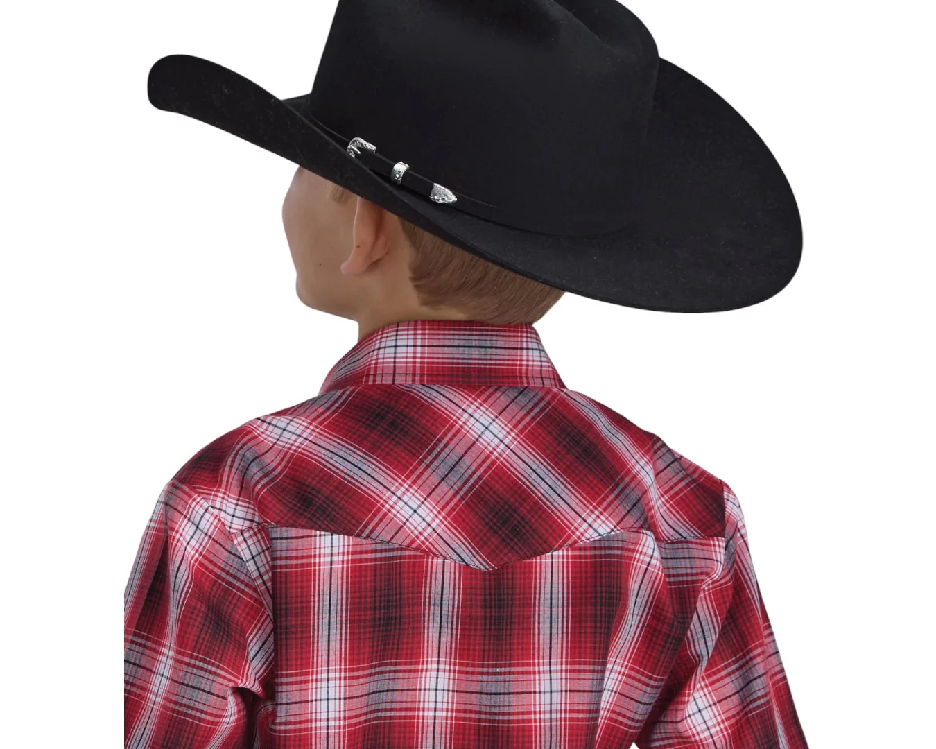 Roper Karman Classic Boy's Plaid Shirt- Red - Image 2