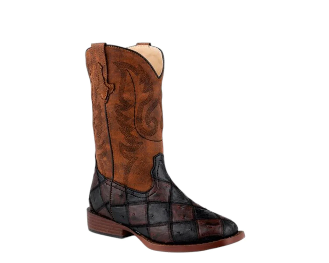 Roper Kids Bird Blocks Ostrich Boots