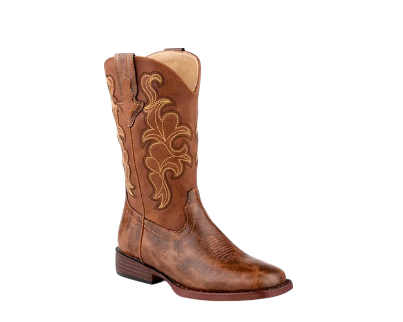 Roper Quills Cognac Boots- Big Kids