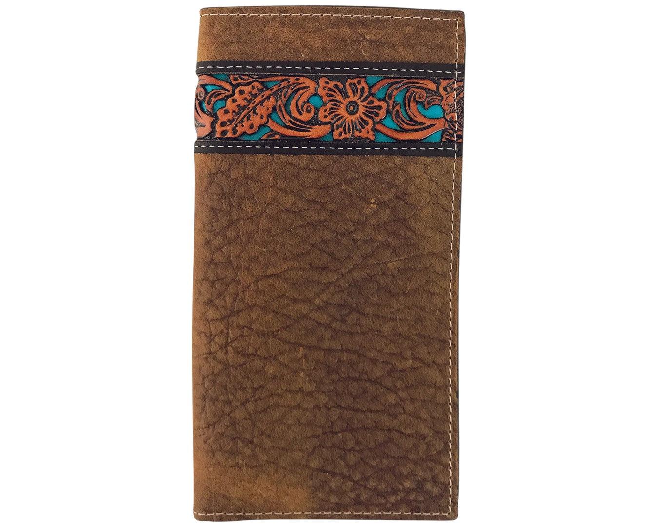 Roper Rodeo Tooled Leather Wallet - Tan