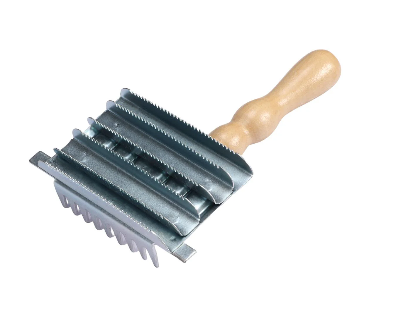 Steel Curry and Mane Comb with Wooden Handle - Image 3