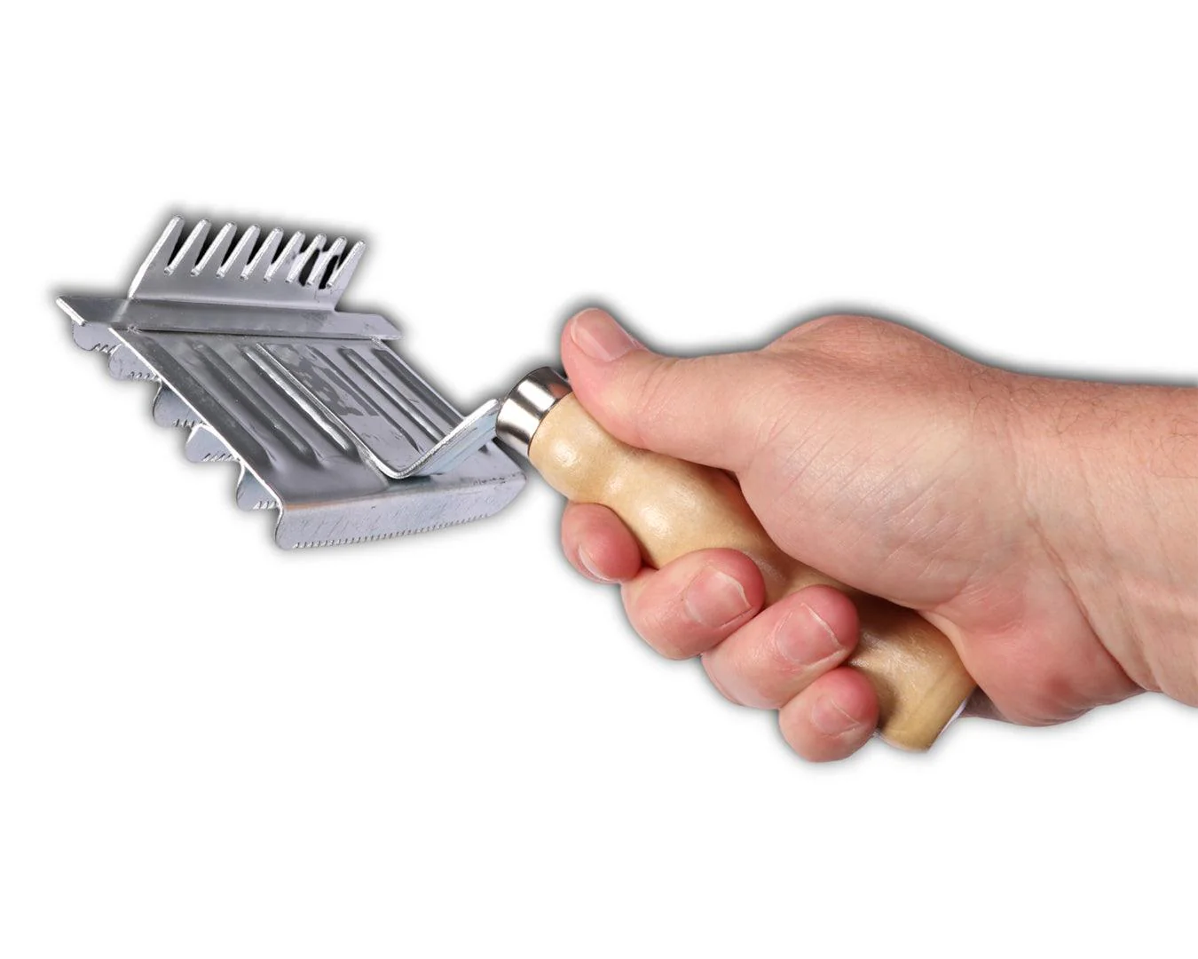 Steel Curry and Mane Comb with Wooden Handle - Image 4