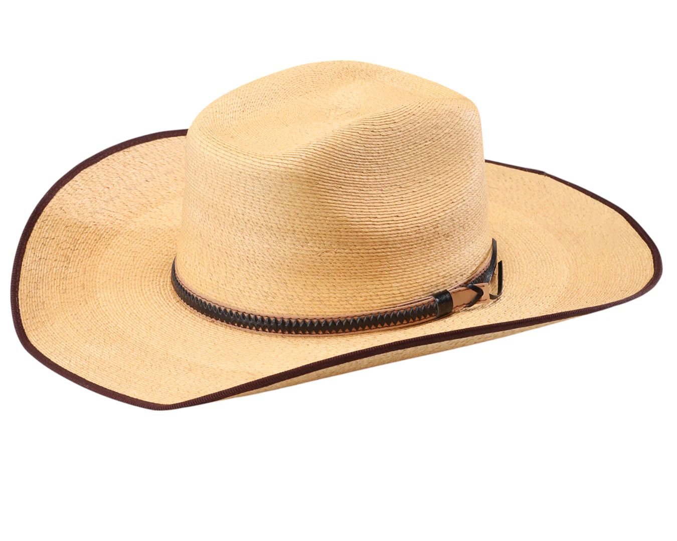 Sunbody Boxtop Mexican Palm Straw Hat with Bound Edge