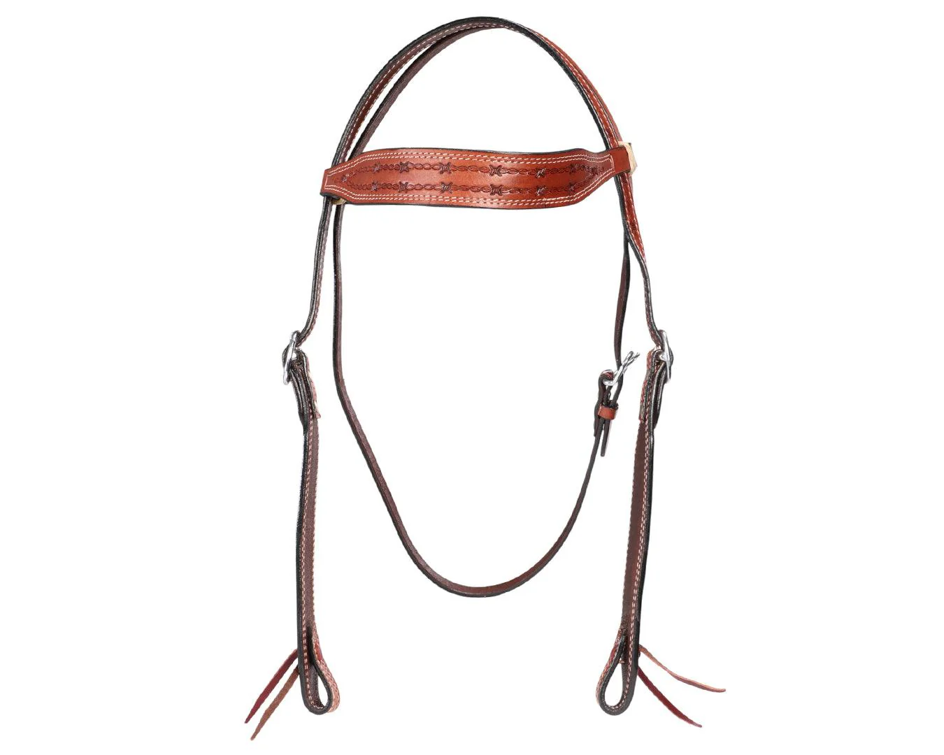 Texas-Tack Barbed Wire Headstall Tan - Image 2