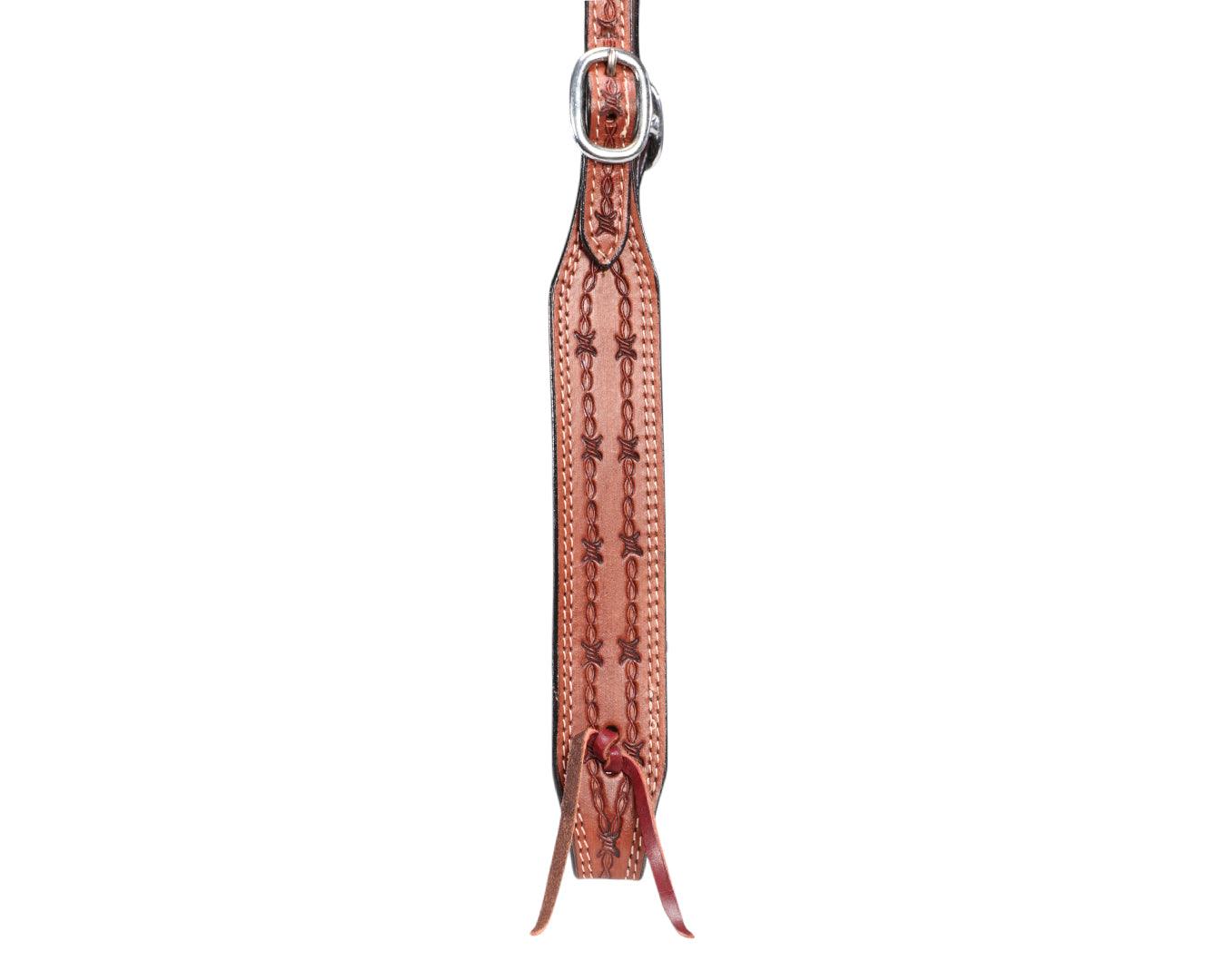 Texas-Tack Barbed Wire Headstall Tan - Image 5