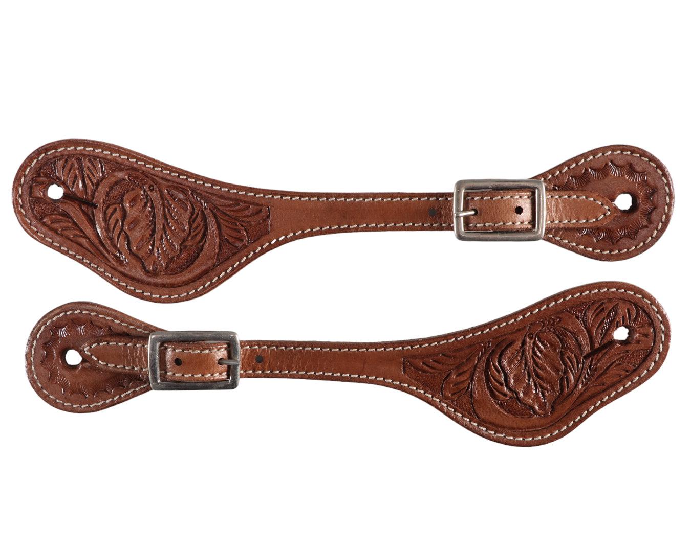 Texas-Tack Floral Pattern Western Spur Straps