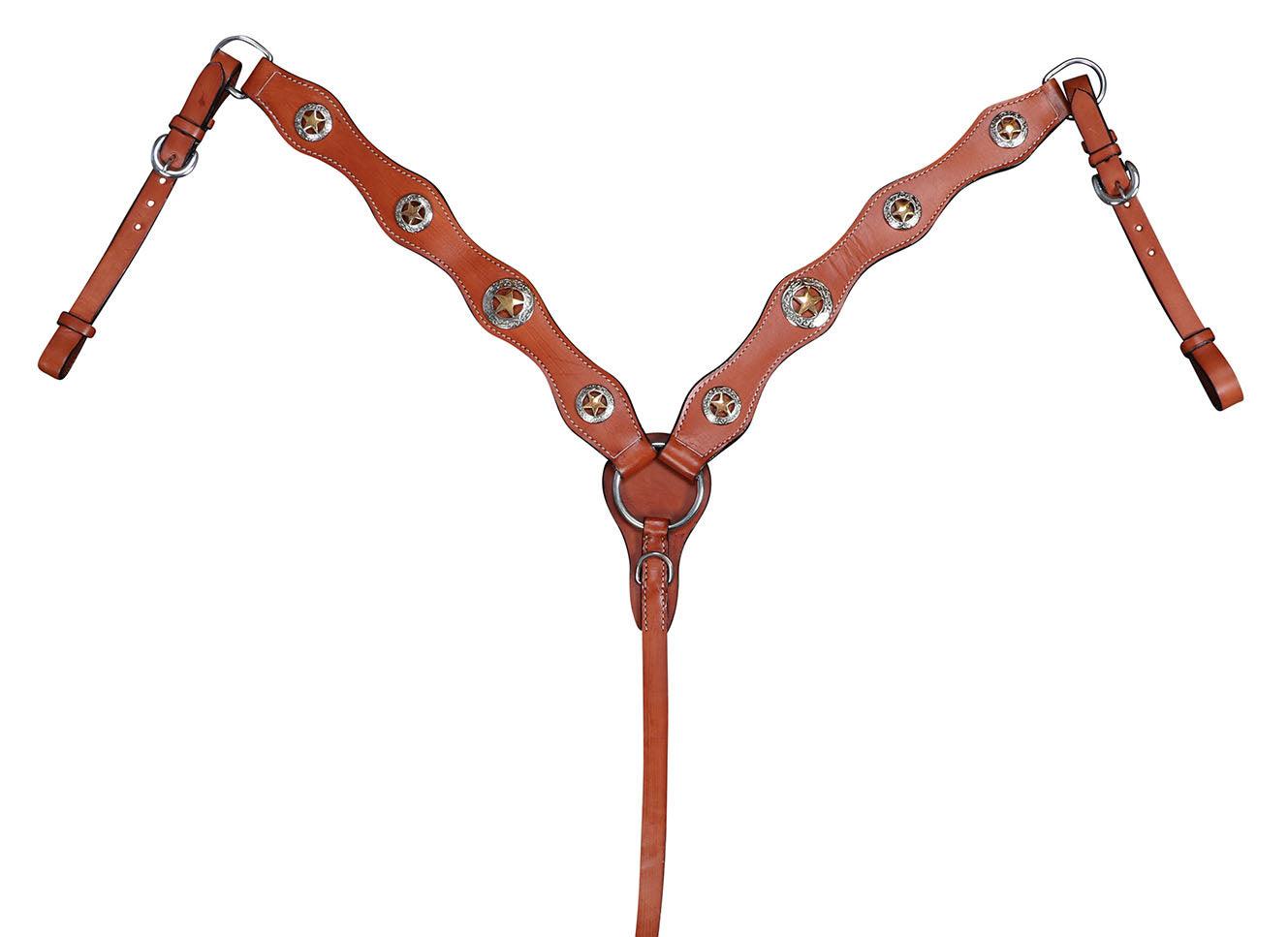 Texas-Tack Texas Star Scalloped Breastcollar Tan