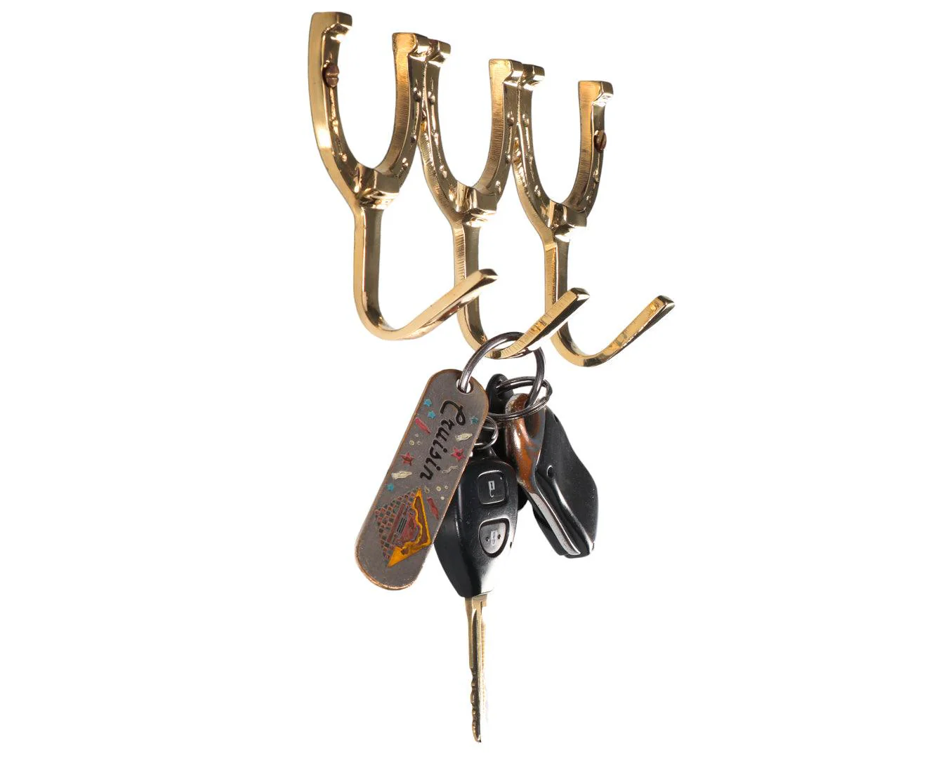 Three Horseshoes Brass Hook - Image 3