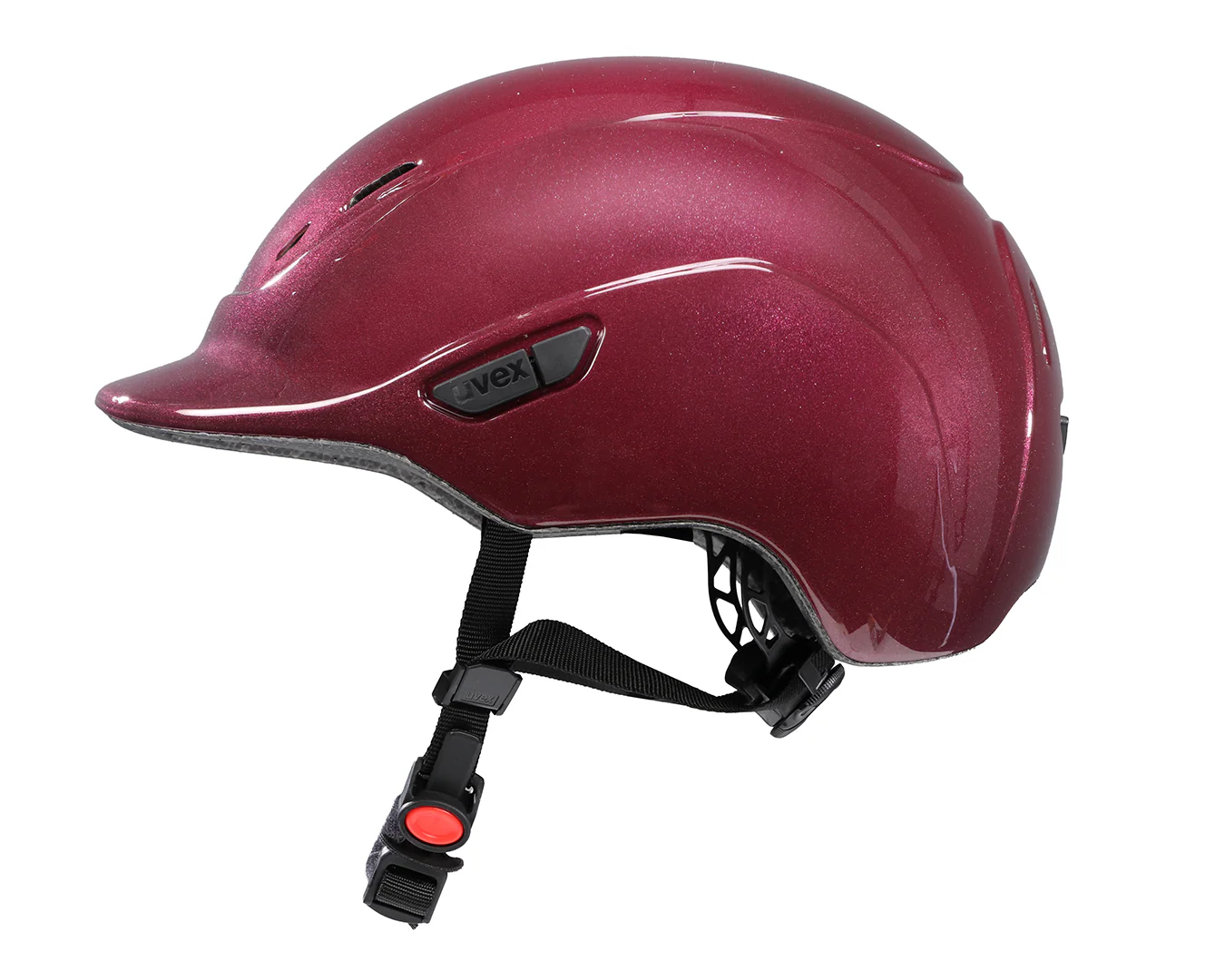 Uvex Kidoxx Riding Helmet - Shiny Burgundy - Image 2