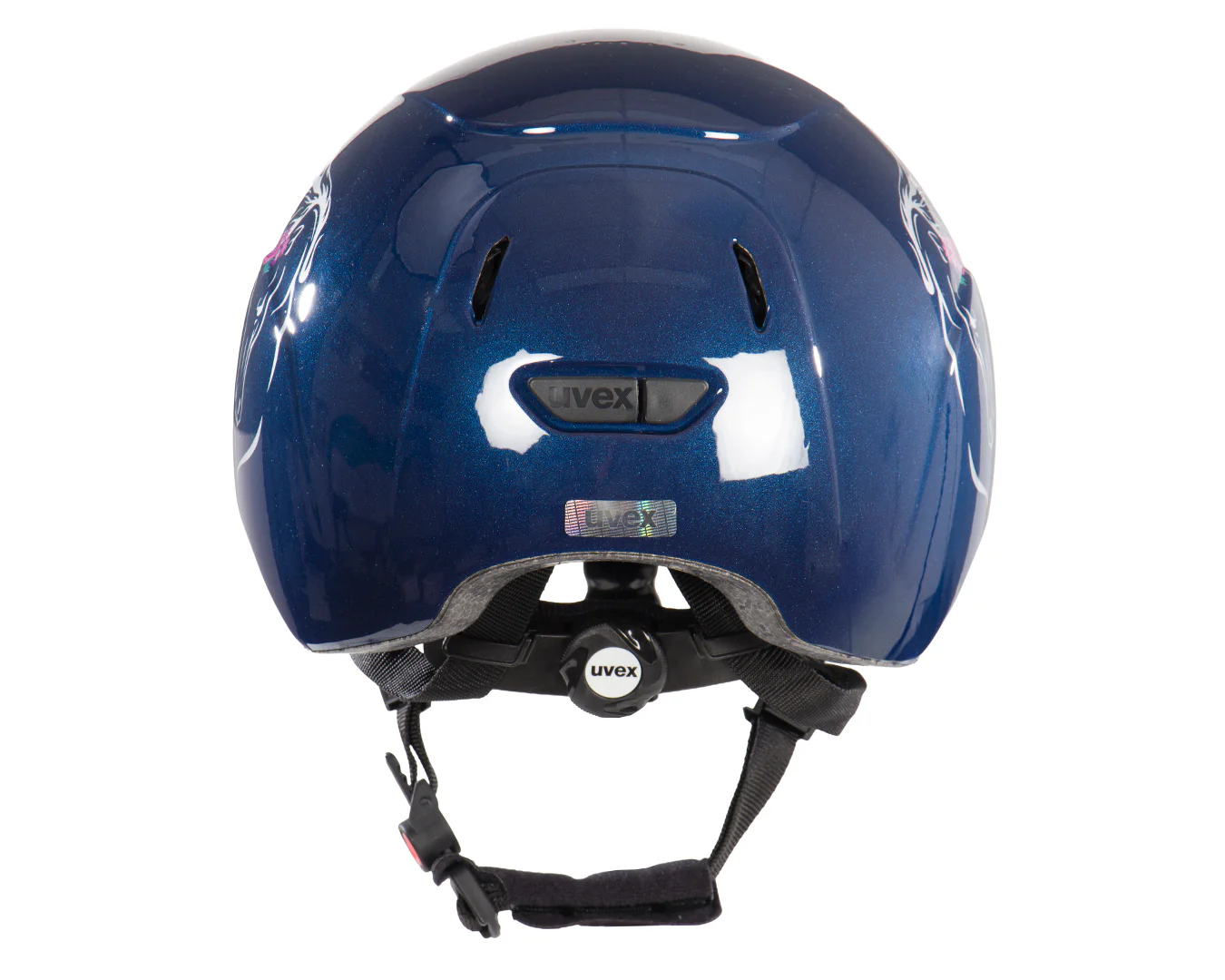 Uvex Kidoxx Riding Helmet - Flower Shiny Navy - Image 5