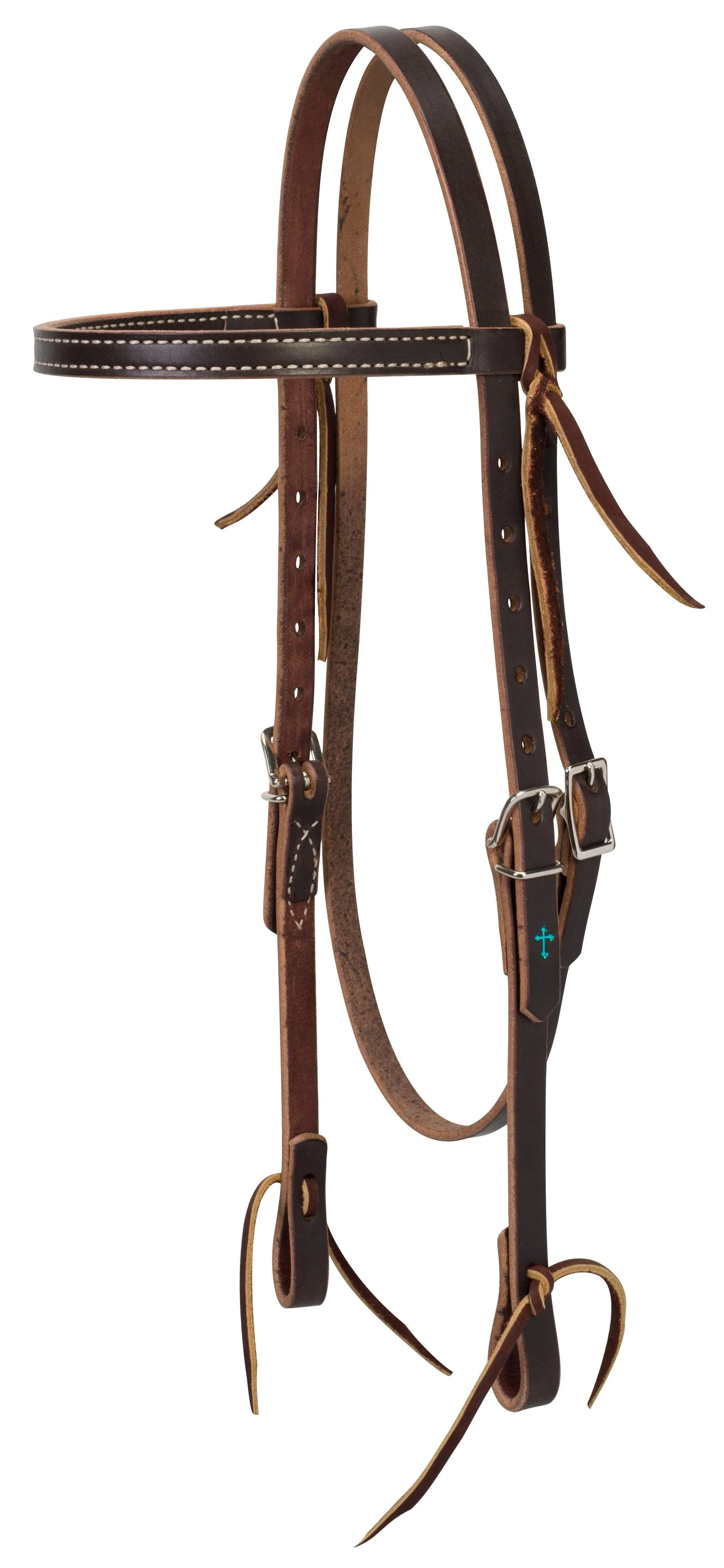 Weaver Turquoise Cross Browband Headstall - Mahogany